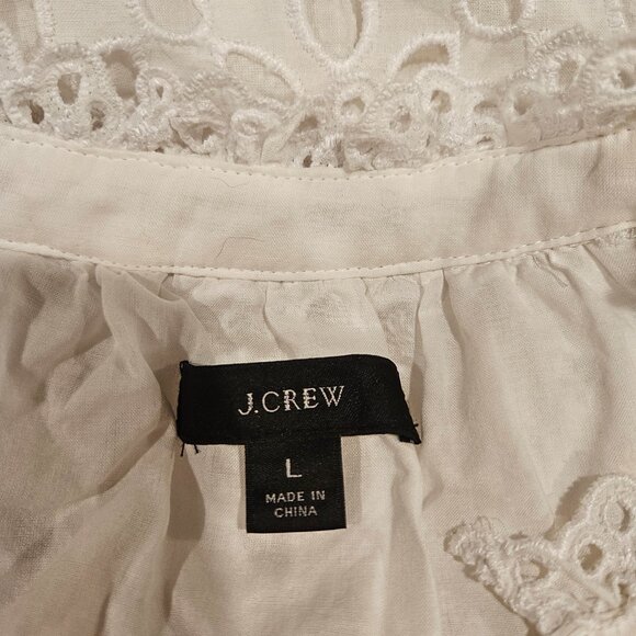 J Crew Tiered Embroidered Eyelet Dress Size L White - Picture 11 of 14